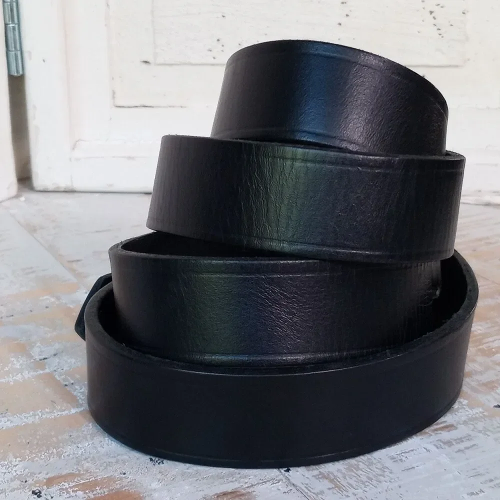 Y2K Vintage Twin Hill UPS Leather Belt 48 52 Black Silver Workwear Gorp USA Made